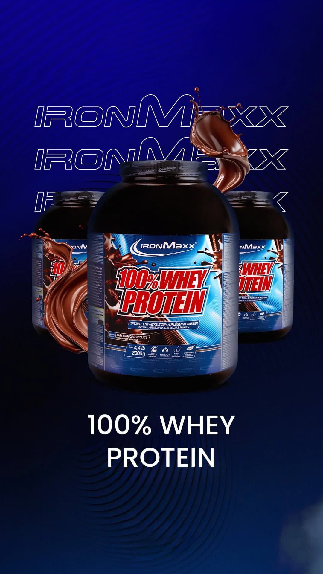 پروتئین وی ۱۰۰٪ با تکههای شکلات تلخ IRONMAXX