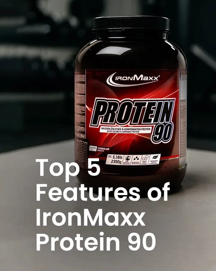 پروتئین ۹۰ IRONMAXX، رنگ مشکی و قرمز، جنس پلاستیک، ظرف دربدار