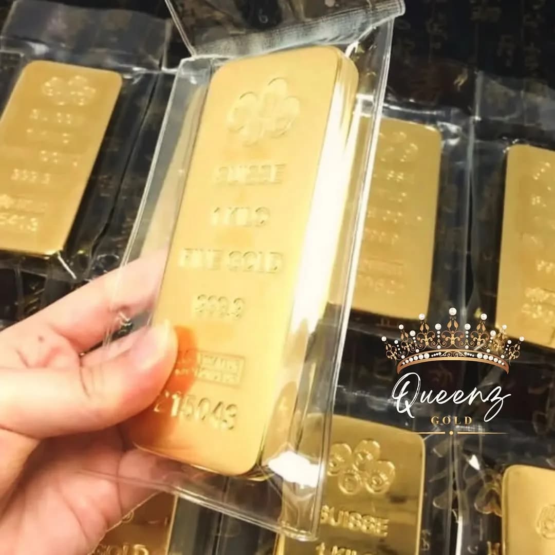 شمش طلا ۲۴ عیار سوئیس گلد، رنگ طلایی، مستطیلی