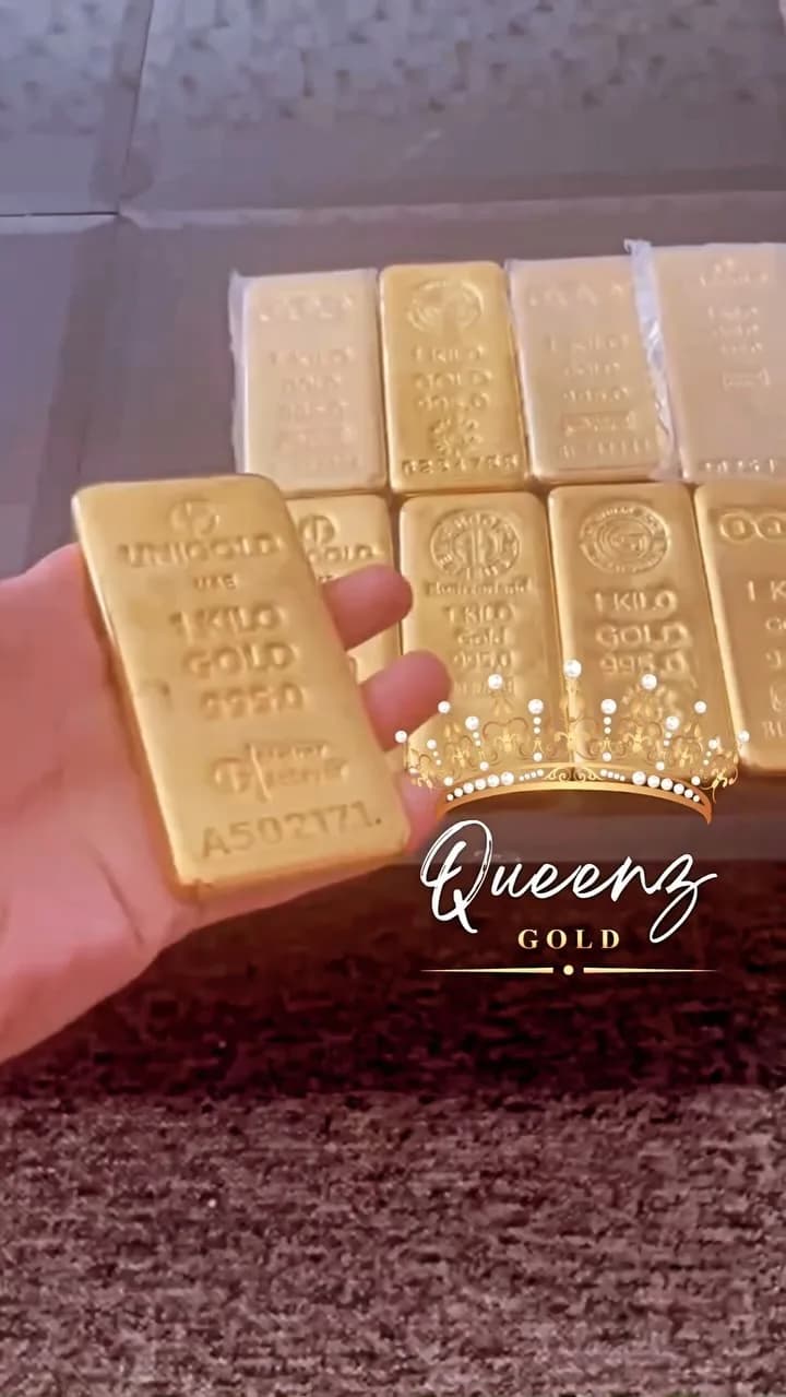 شمش طلا یک کیلویی، رنگ طلایی، مستطیلی