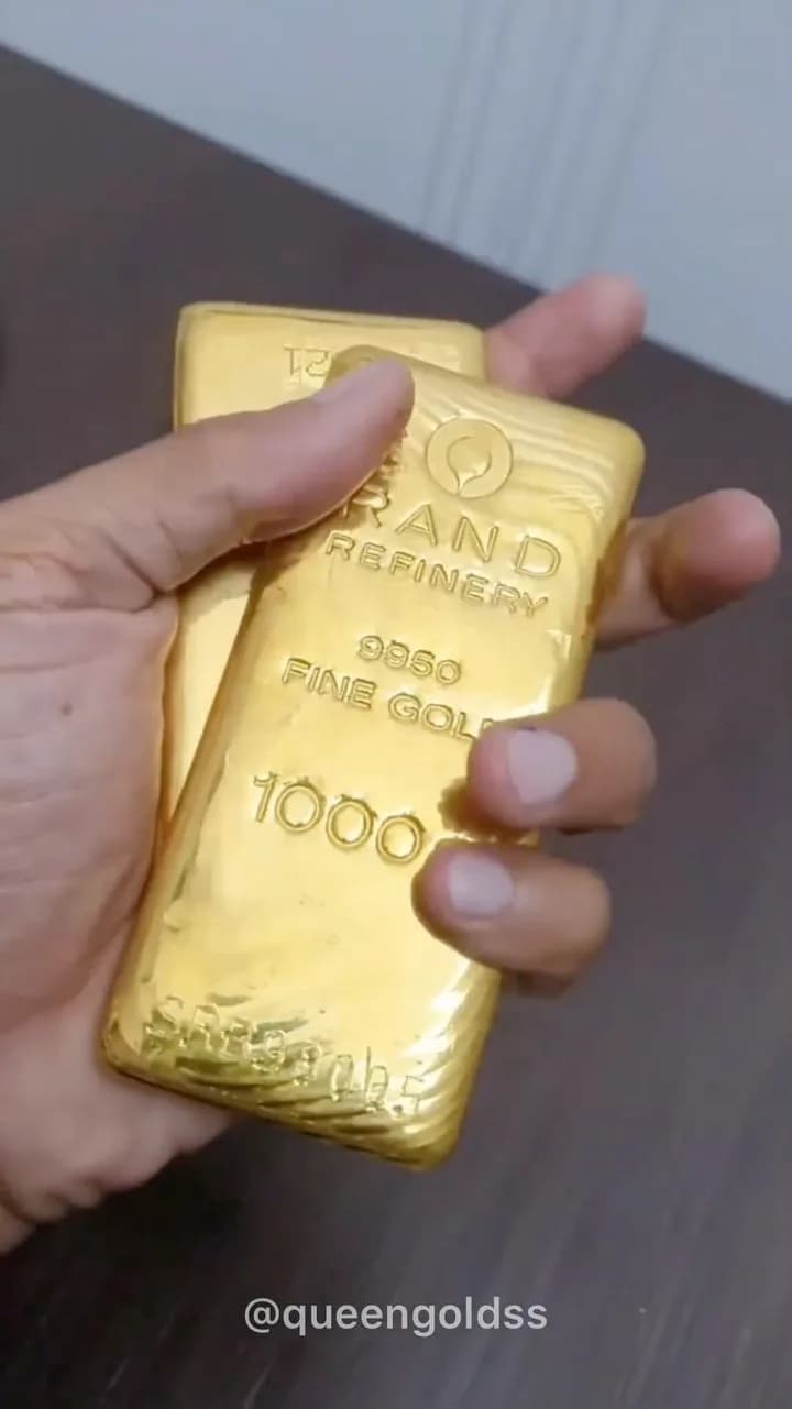 شمش طلا ۲۴ عیار، رنگ طلایی، طرح نوشته، مستطیل بزرگ