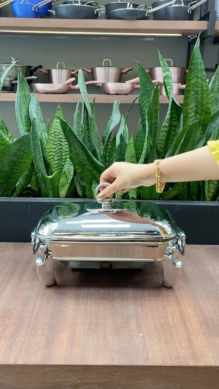 سوفله خوری استیل نقره‌ای رامیسا