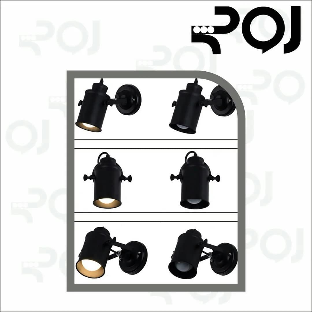 چراغ دیواری طرح قوطی استوانه متحرک