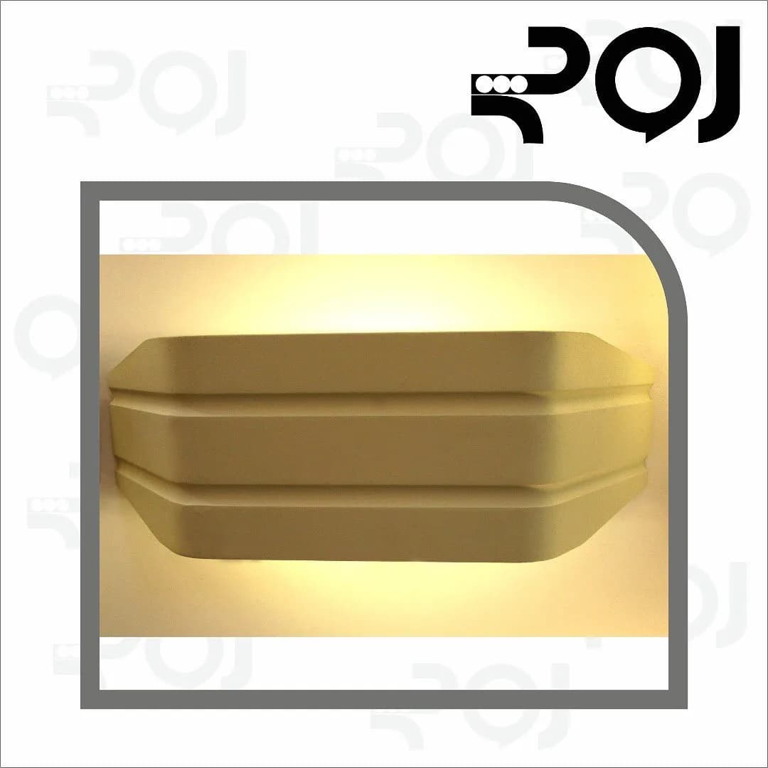 چراغ دیواری SMD مدل Rw-112، رنگ کرم، جنس گچ، دیواری مستطیلی خطی