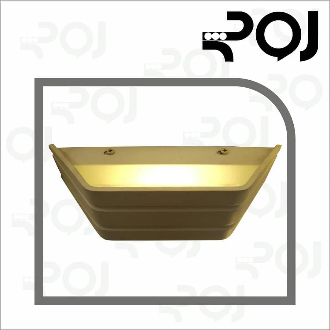 چراغ دیواری SMD سفید دو خط فلزی، رنگ بژ، دیواری مدرن