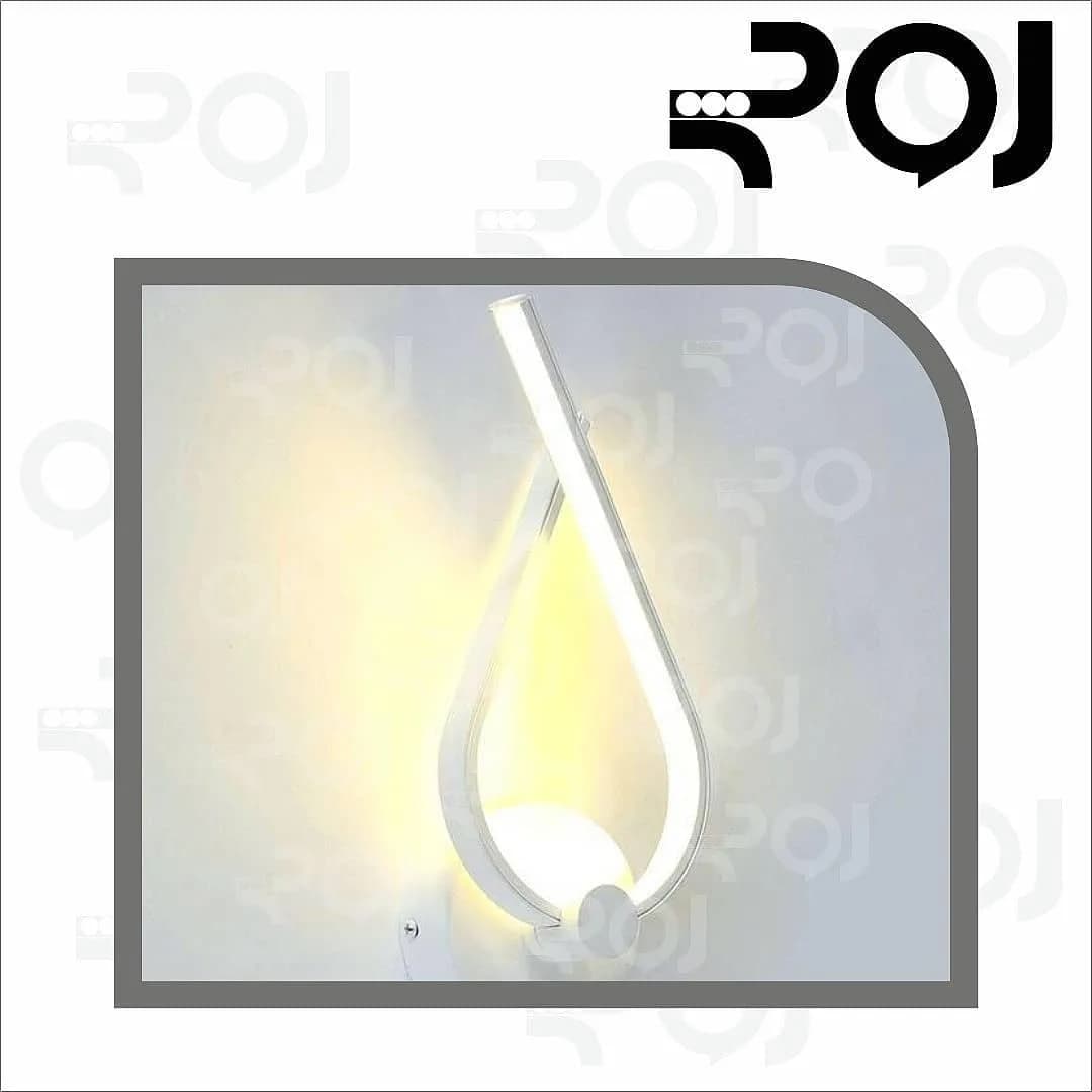 چراغ دیواری SMD سفید مدل یو پیچ، جنس فلز، دیوارکوب مدرن