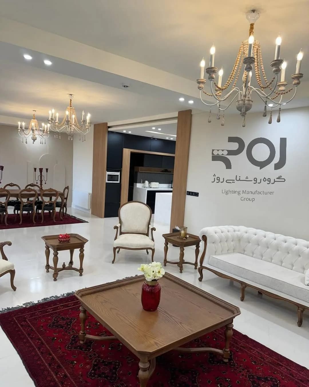 لوستر دلدار پتینه کرم طلایی، رنگ قهوه‌ای، جنس فلز و چوب، آویز سقفی مهره‌ای