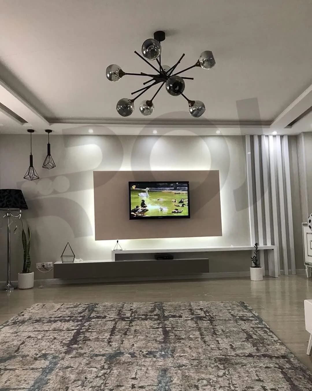 آویز ۸ شعله گلس دودی