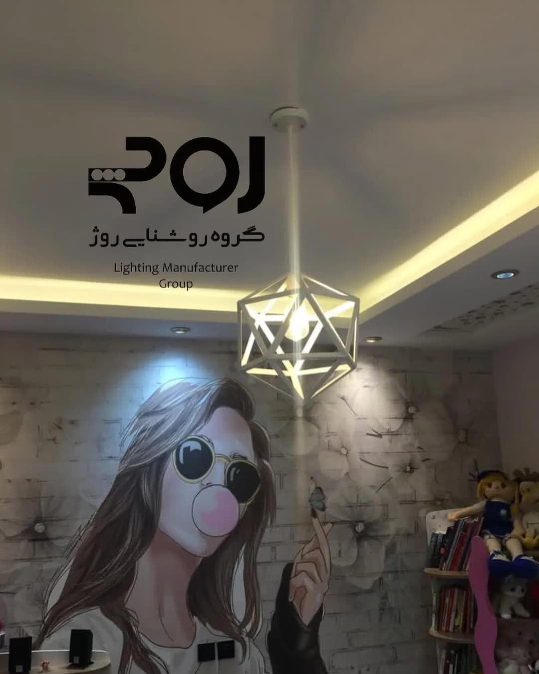 آویز ستاره تک شعله قطر ۳۰، رنگ سفید و طلایی، جنس فلز، طرح هندسی، لوستر هندسی مدرن