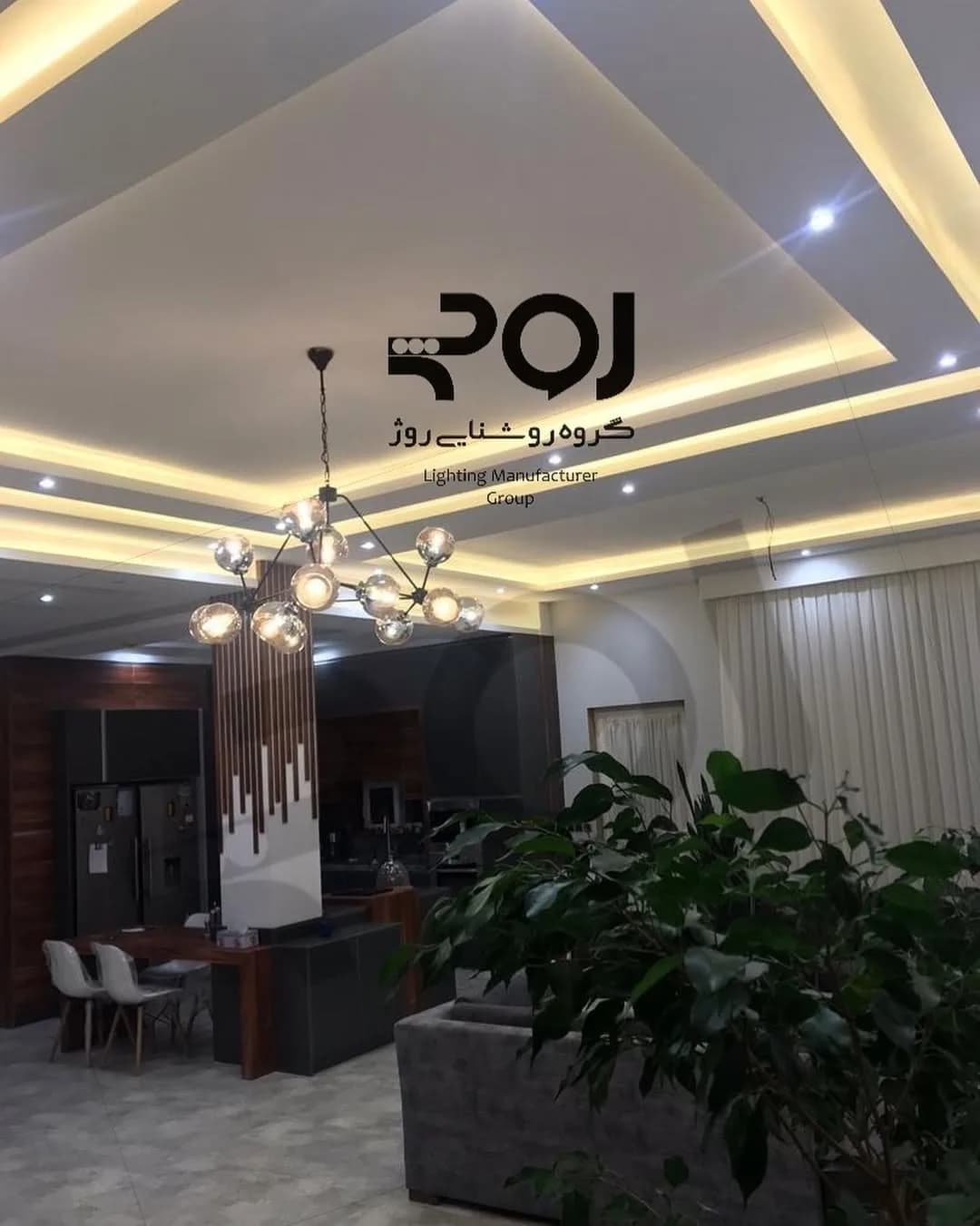 لوستر آویز مولکولی گلس قطر ۱۲۰