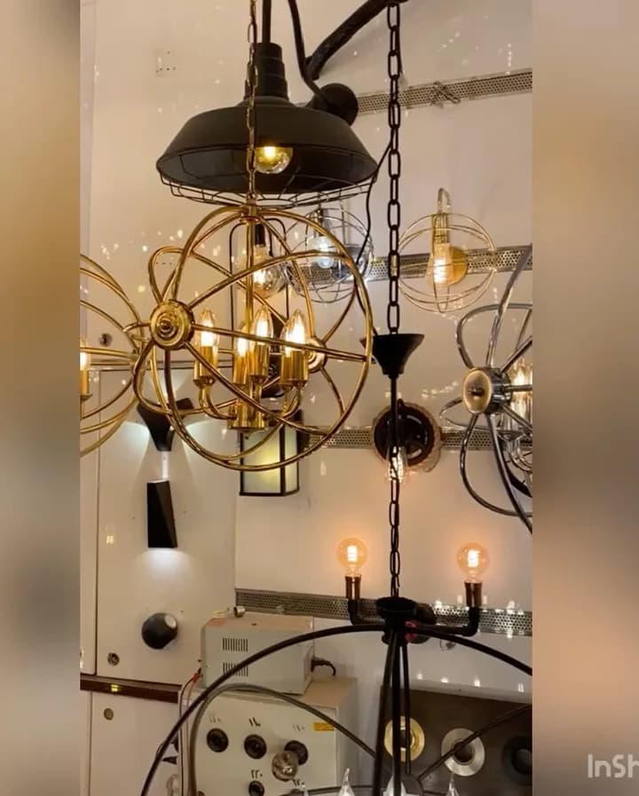 آویز کره زمین آبکاری ۶ شعله قطر ۴۰