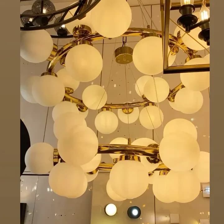 لوستر داموس آبکاری حبابی ۱۸ شعله