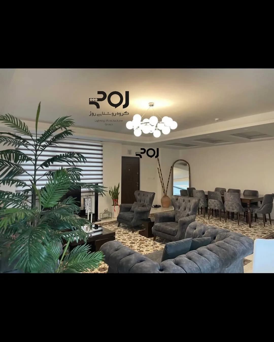 لوستر حبابی ۱۸ شعله قطر ۸۰