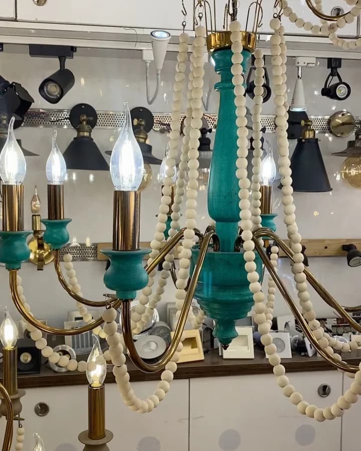 لوستر دلبر چوب راش ۸ شعله