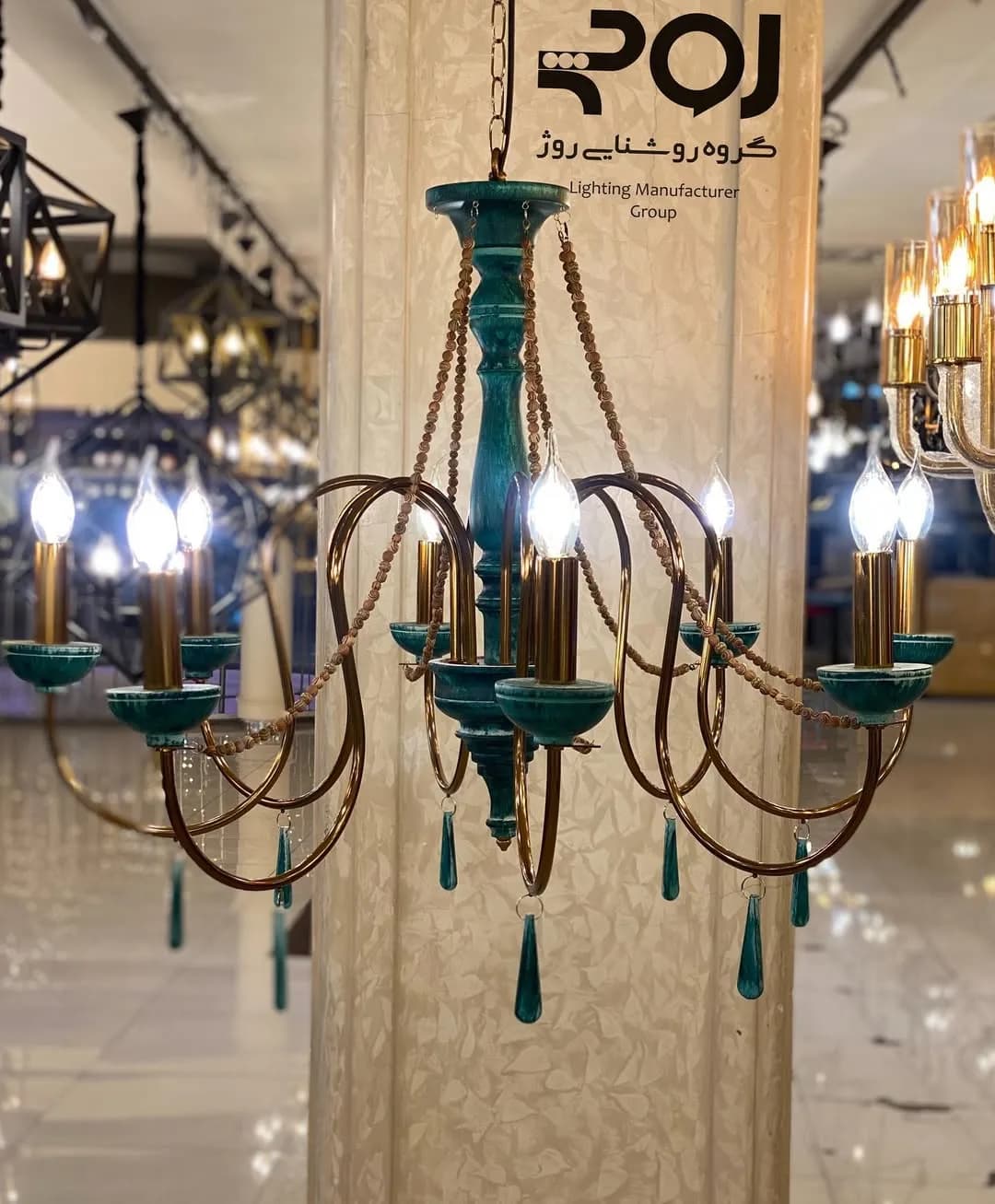 لوستر دلبر پتینه ۸ شاخه