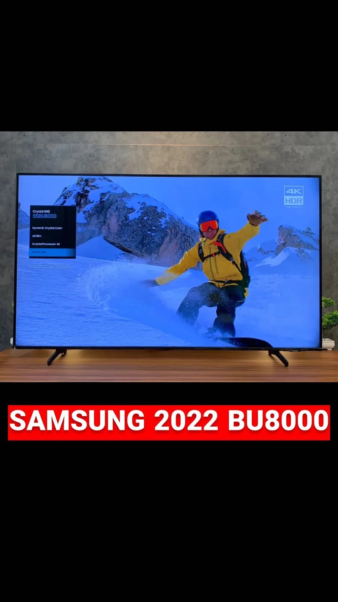 تلویزیون سامسونگ BU8000 ۲۰۲۲، رنگ مشکی، صفحه تخت