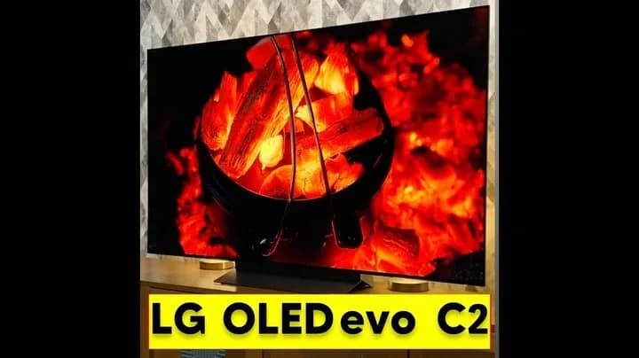 تلویزیون ال جی OLED evo C2، رنگ مشکی، جنس پلاستیک و شیشه، تخت، هوشمند
