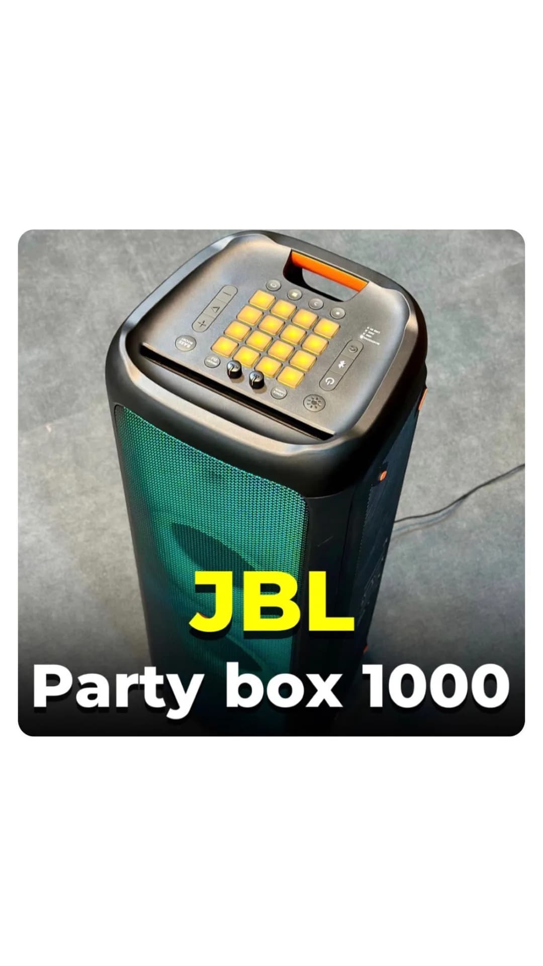 سیستم صوتی پارتی باکس ۱۰۰۰ JBL، رنگ مشکی و نارنجی، جنس پلاستیک، پارتی باکس بزرگ