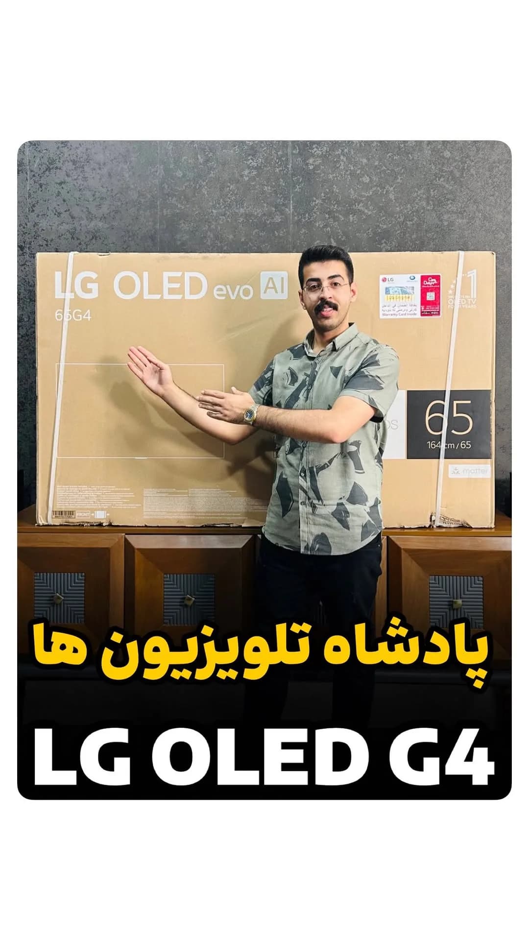 تلویزیون OLED G4، رنگ قهوهای، جنس مقوا، جعبه تلویزیون