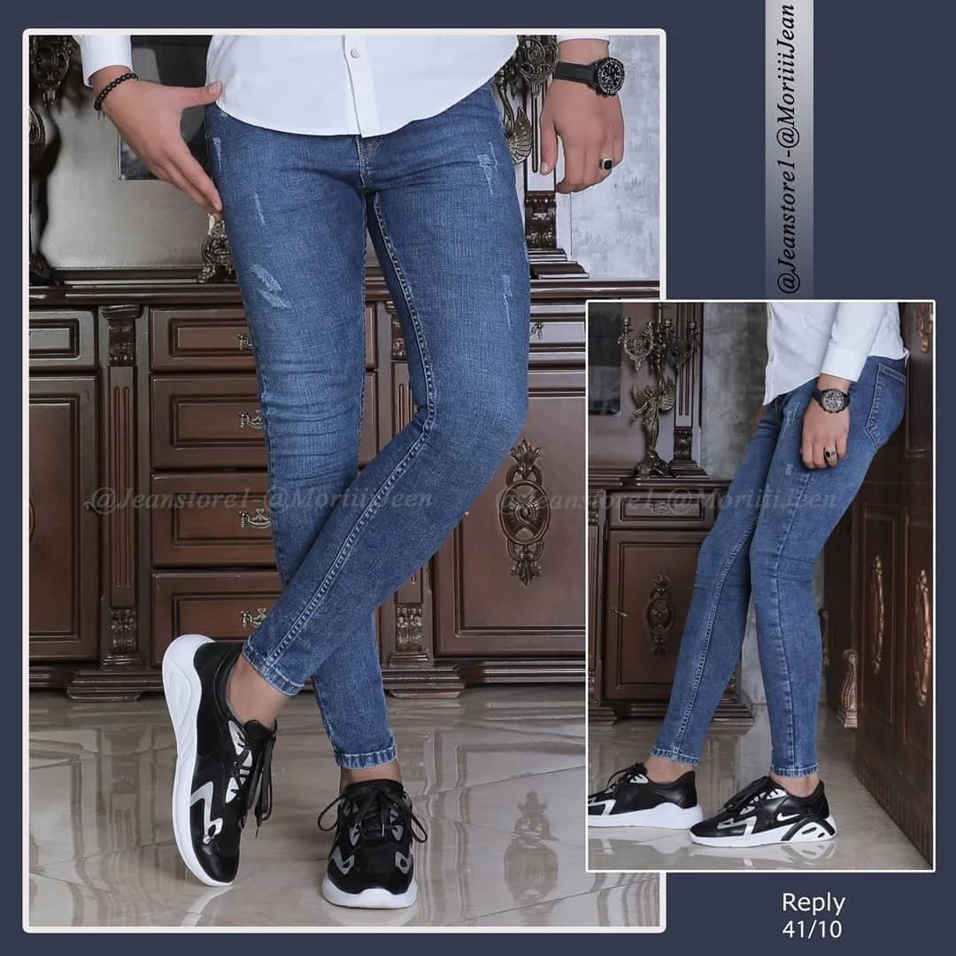 شلوار جین مردانه، رنگ آبی، جذب
