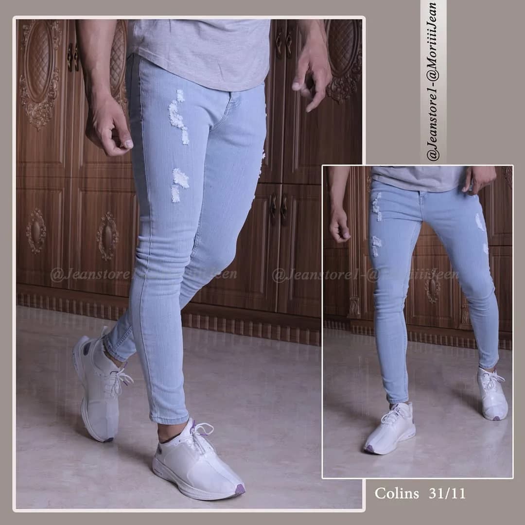 شلوار جین مردانه، رنگ آبی روشن، جذب