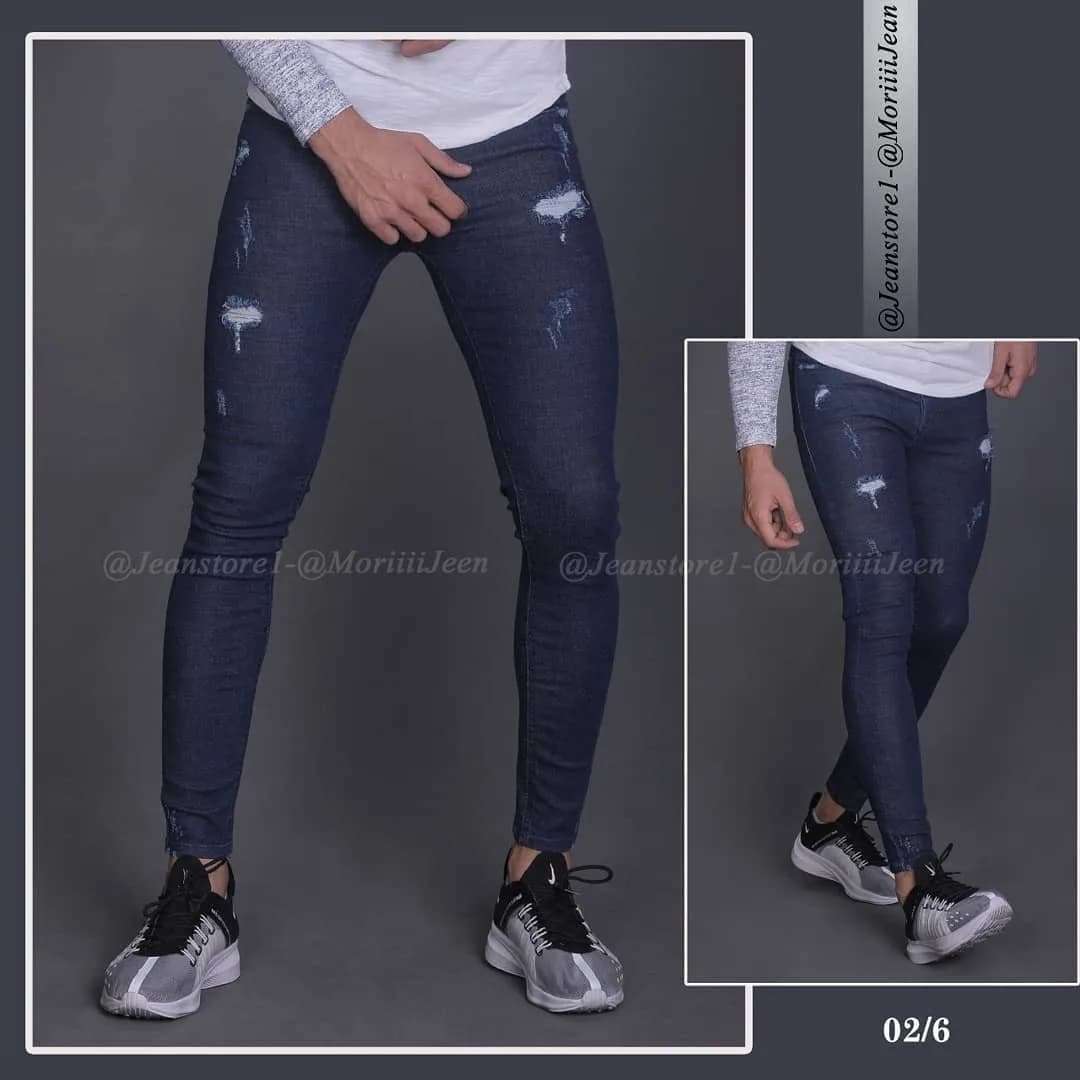 شلوار جین، رنگ آبی تیره، جذب، فاق متوسط