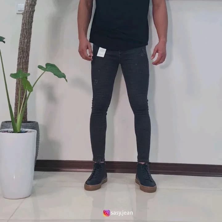 شلوار جین مردانه، رنگ مشکی، جذب