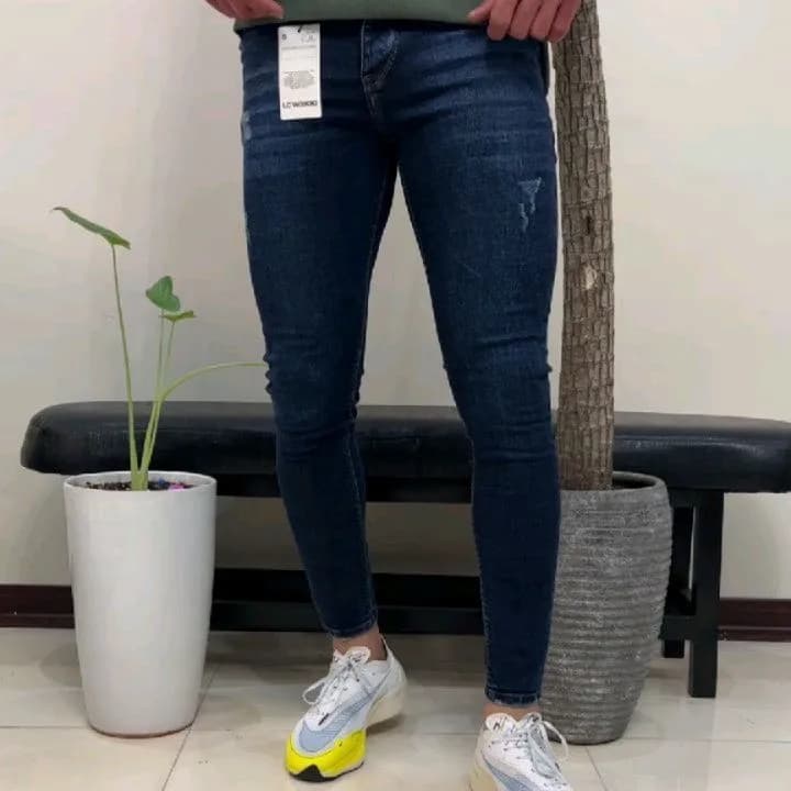 شلوار جین مردانه، رنگ سرمهای، جذب
