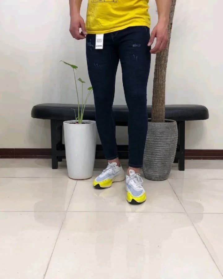 شلوار جین مردانه، رنگ سرمهای، جذب