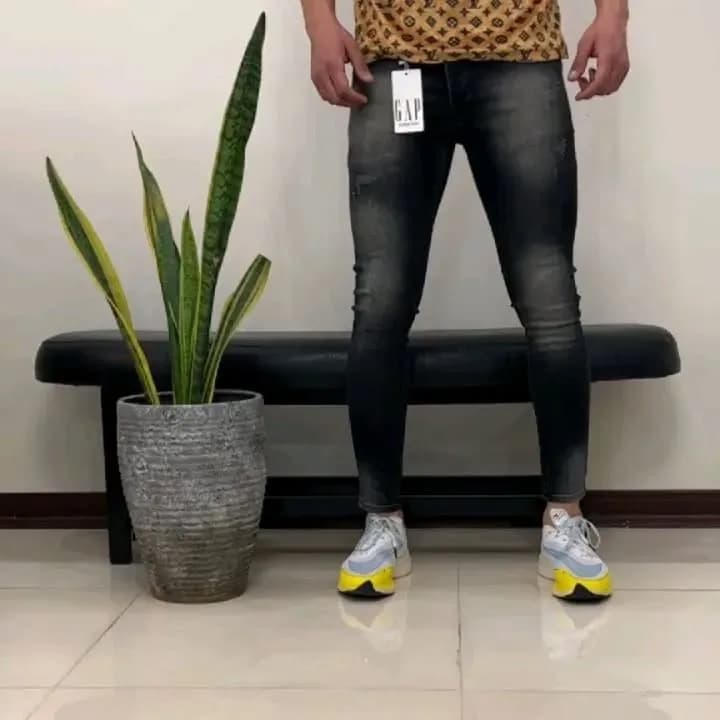 شلوار جین مردانه، رنگ خاکستری تیره، جذب