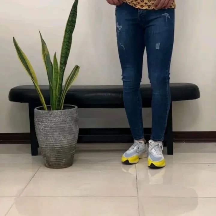 شلوار جین مردانه، رنگ سرمهای، جذب، پاره