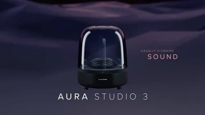 اسپیکر Aura Studio 3، رنگ مشکی، جنس شیشه و پلاستیک، گنبدی، نورپرداز