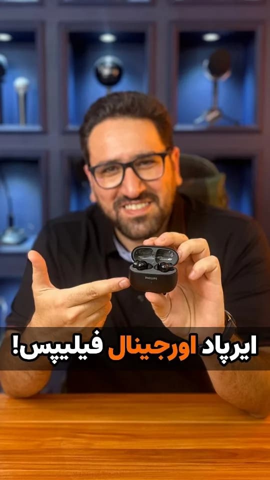 هندزفری بیسیم فیلیپس، رنگ مشکی، جنس پلاستیک، توگوشی، با محفظه شارژ