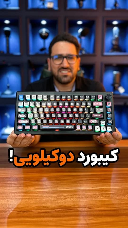 کیبورد مکانیکال بیسیم K732MC RGB Pro TKL ردراگون، رنگ مشکی و رنگینکمان، جنس پلاستیک، مکانیکی گیمینگ