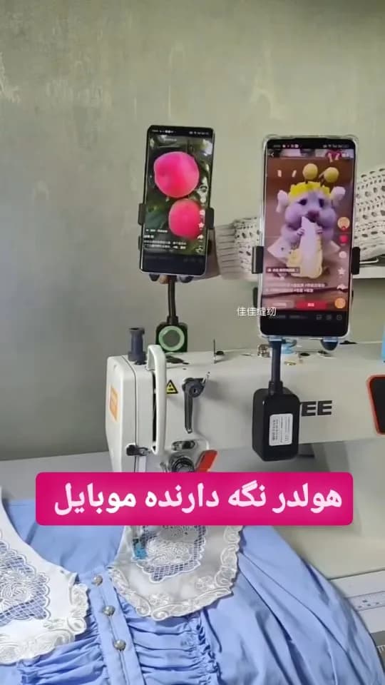 هولدر موبایل چرخش ۳۶۰ درجه، رنگ مشکی، جنس پلاستیک، گیره‌ای، قابل تنظیم