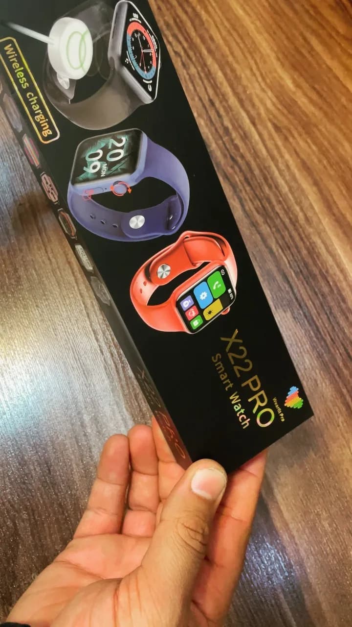 ساعت هوشمند X22 Pro، رنگ مشکی، جنس مقوا، مستطیلی