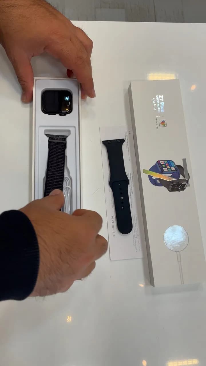 ساعت هوشمند Z7 Plus، رنگ مشکی، مستطیلی، دیجیتال