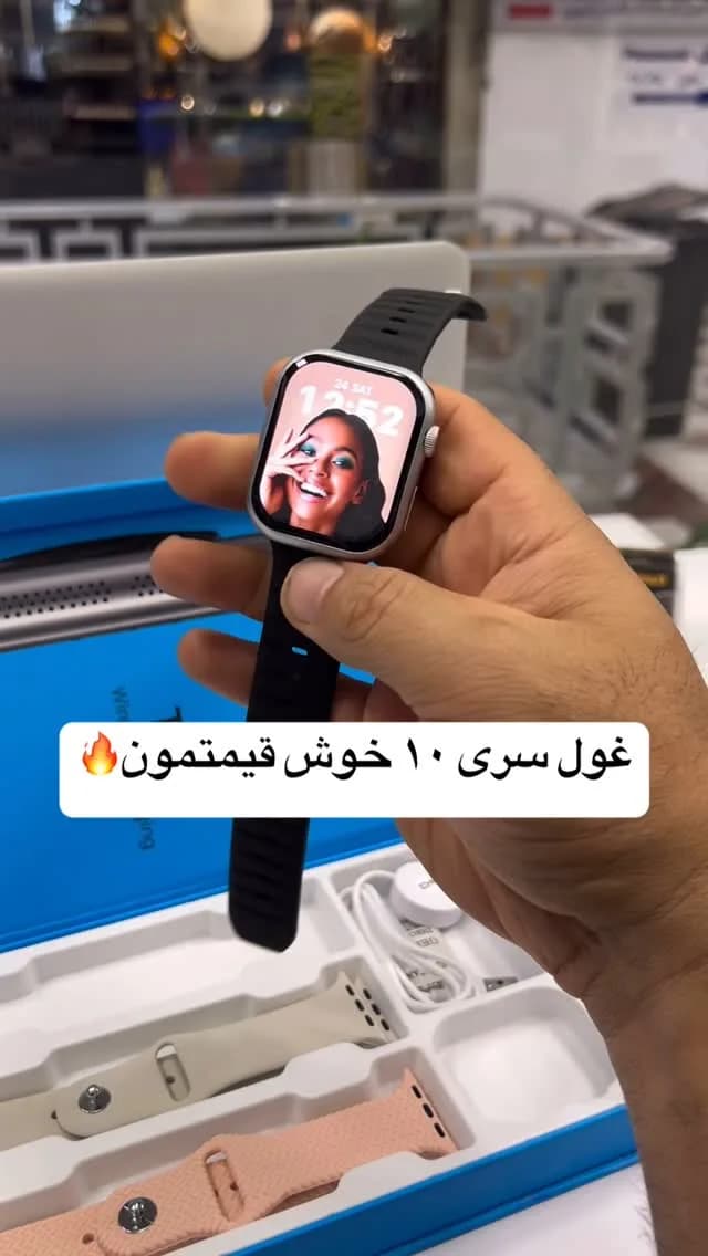 ساعت هوشمند T10x، رنگ مشکی، جنس سیلیکون و فلز، مستطیلی، بند سیلیکونی