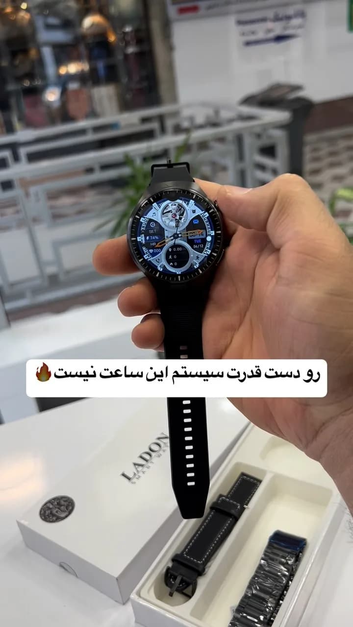 ساعت هوشمند AL9 Pro Max لادون، رنگ مشکی، جنس فلز و سیلیکون، گرد، بند سیلیکونی