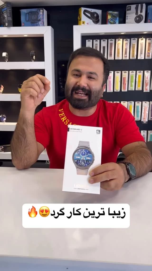 ساعت هوشمند صفحه گرد، رنگ نقره‌ای و مشکی، جنس فلز، دیجیتال صفحه گرد