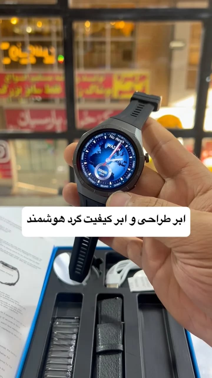 ساعت هوشمند WH05 Max، رنگ مشکی، جنس سیلیکون و پلاستیک، دیجیتال گرد