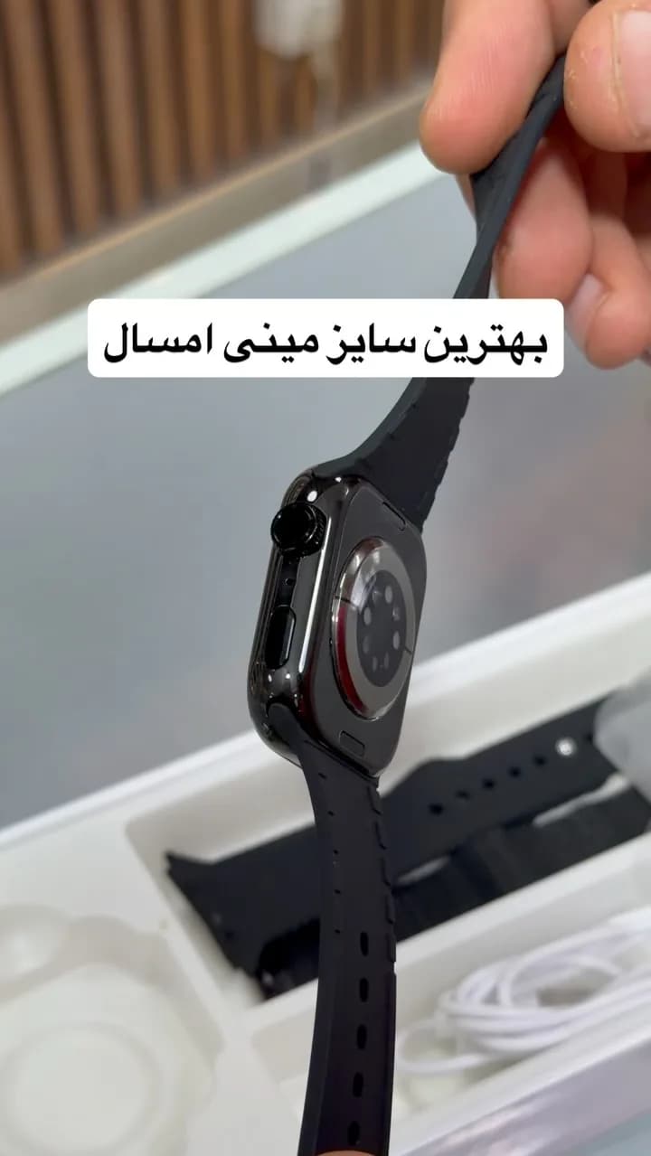 ساعت هوشمند LS10 Mini Plus، رنگ مشکی، جنس سیلیکون، مربع، نمای پشتی