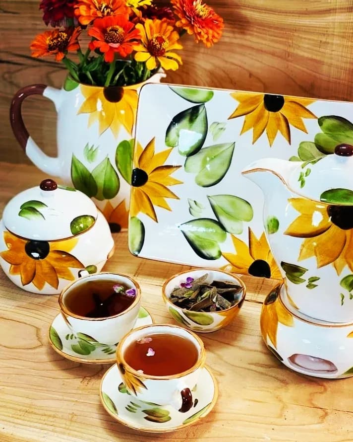 ست سرامیکی طرح آفتابگردان