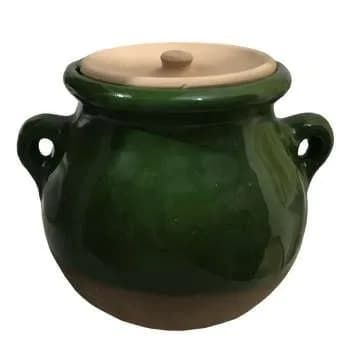 دیزی سفالی ۴ و ۶ نفره — رنگ سبز — نمای روبه‌رو — ۴ و ۶ نفره