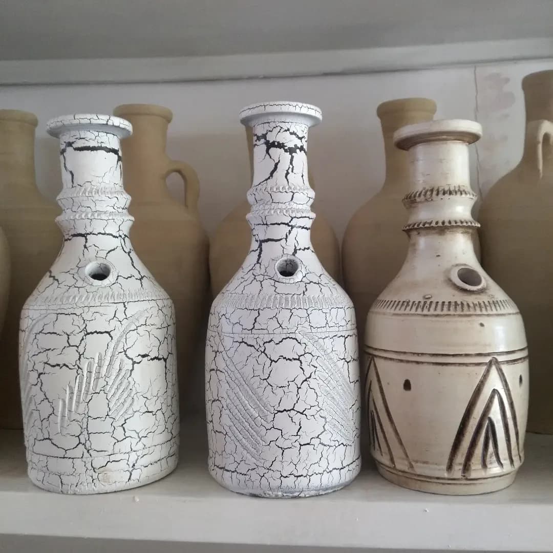 ته قلیان سفالی طرح دار