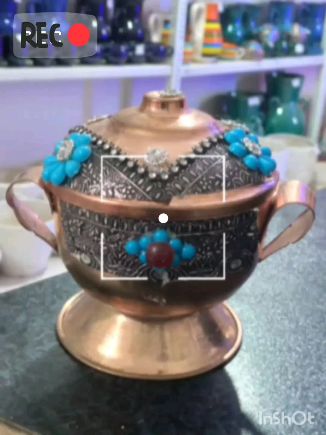قندان مسی منجوق‌دار
