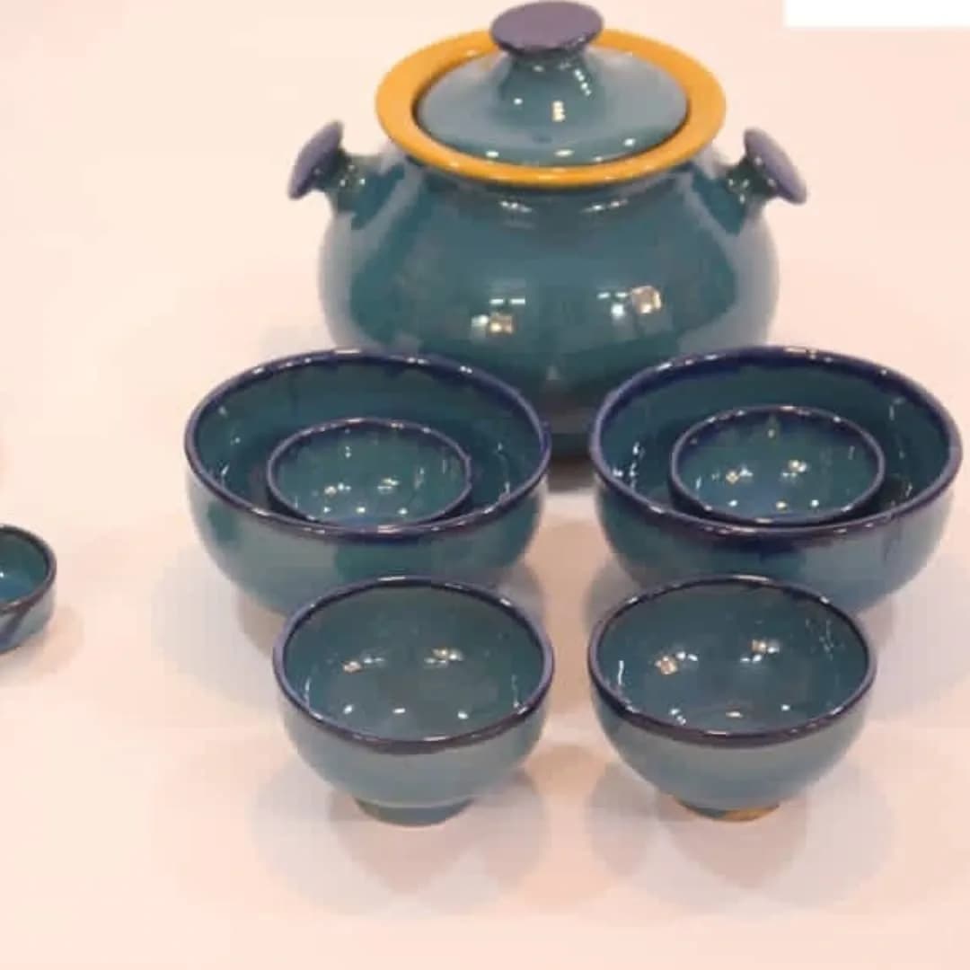 ست آبگوشت خوری فیروزه‌ای — رنگ فیروزه‌ای — نمای چندکالا — ست کامل
