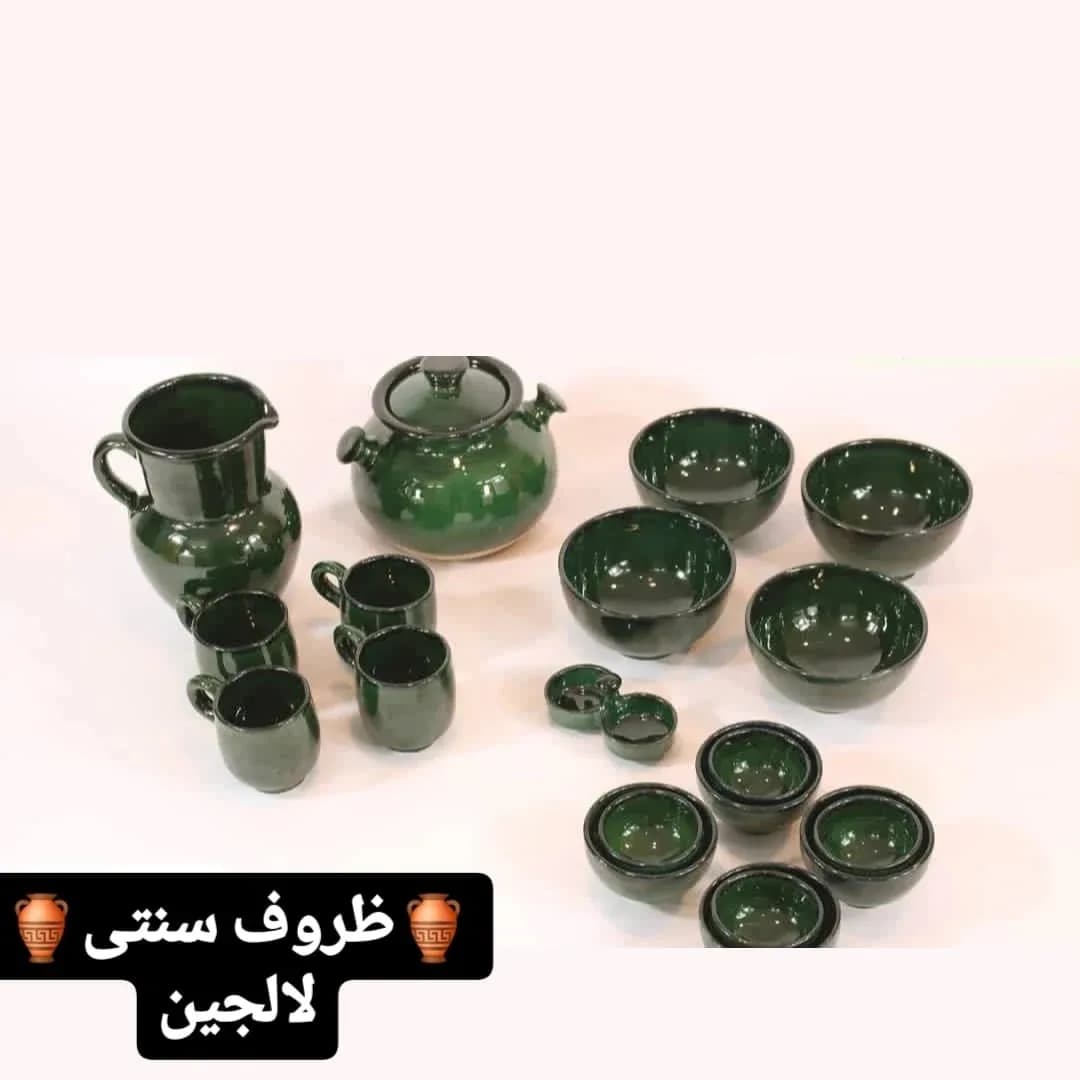 ست آبگوشت خوری سبز نفتی