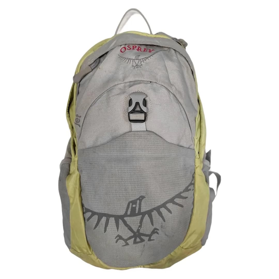 کوله پشتی ۱۸ لیتری مدل Jet OSPREY، رنگ خاکستری و سبز لیمویی، جنس نایلون، مدل کوهنوردی
