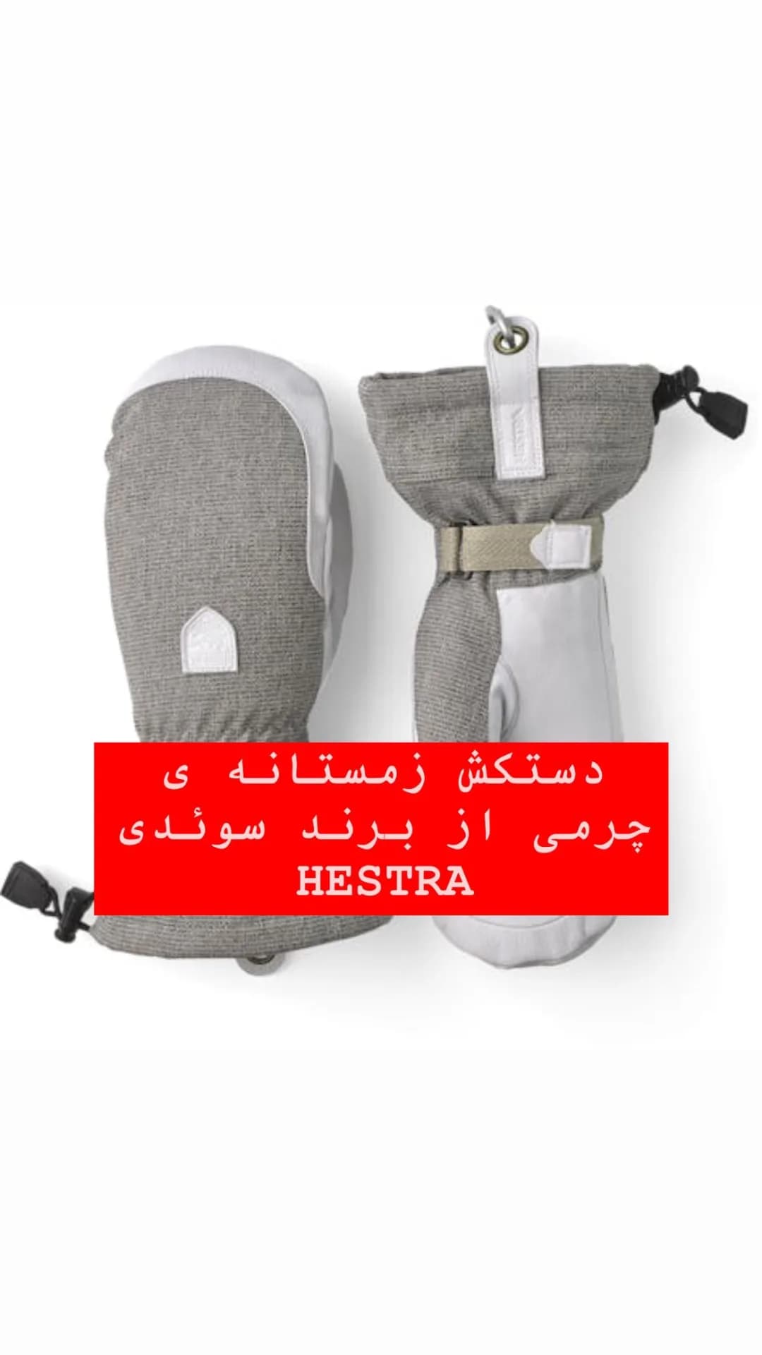 دستکش چرمی زمستانه Alpine Pro Hestra، رنگ طوسی و سفید، دستکش اسکی تک‌انگشتی